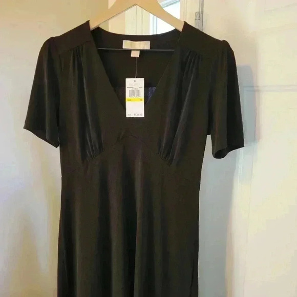 NWT Michael Kors Little Black Dress,Stretchy Shortsleeve Size M Office‎ Business - Picture 4 of 9